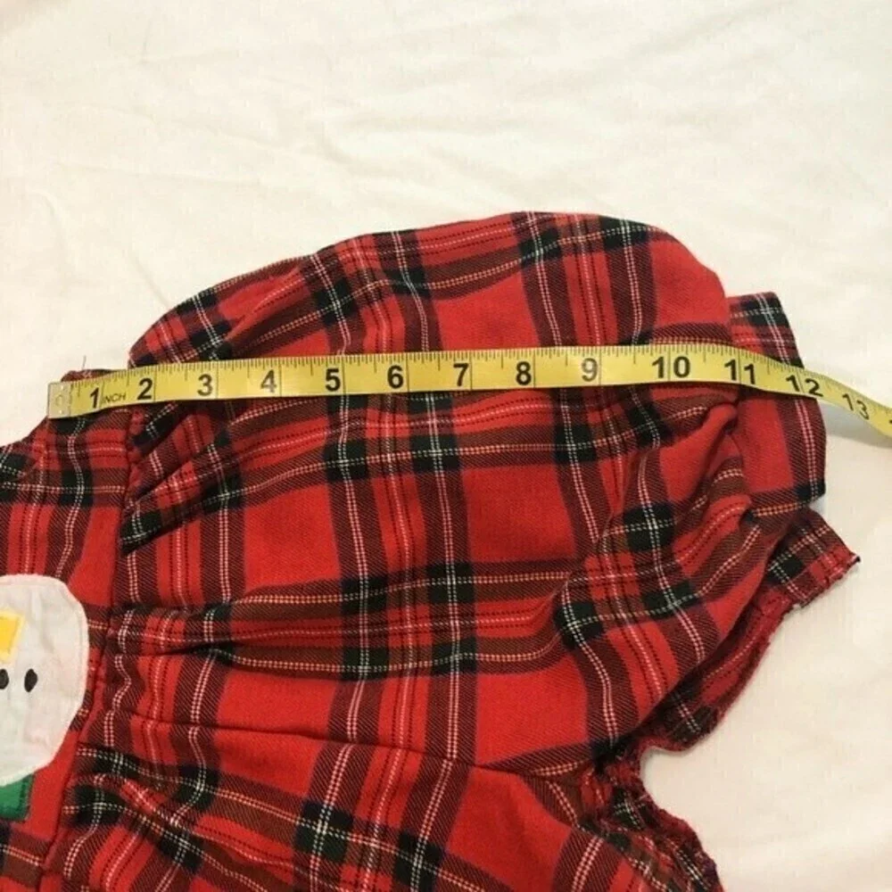 Baby Christmas Overalls Snowman Red Plaid